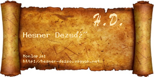Hesner Dezső névjegykártya