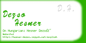 dezso hesner business card